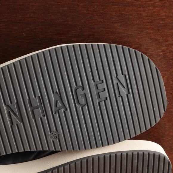 Copenhagen Studios Sandals WMS SZ EU 39 US 8 BLK Leather Criss Cross Slide Shoes - Picture 10 of 11